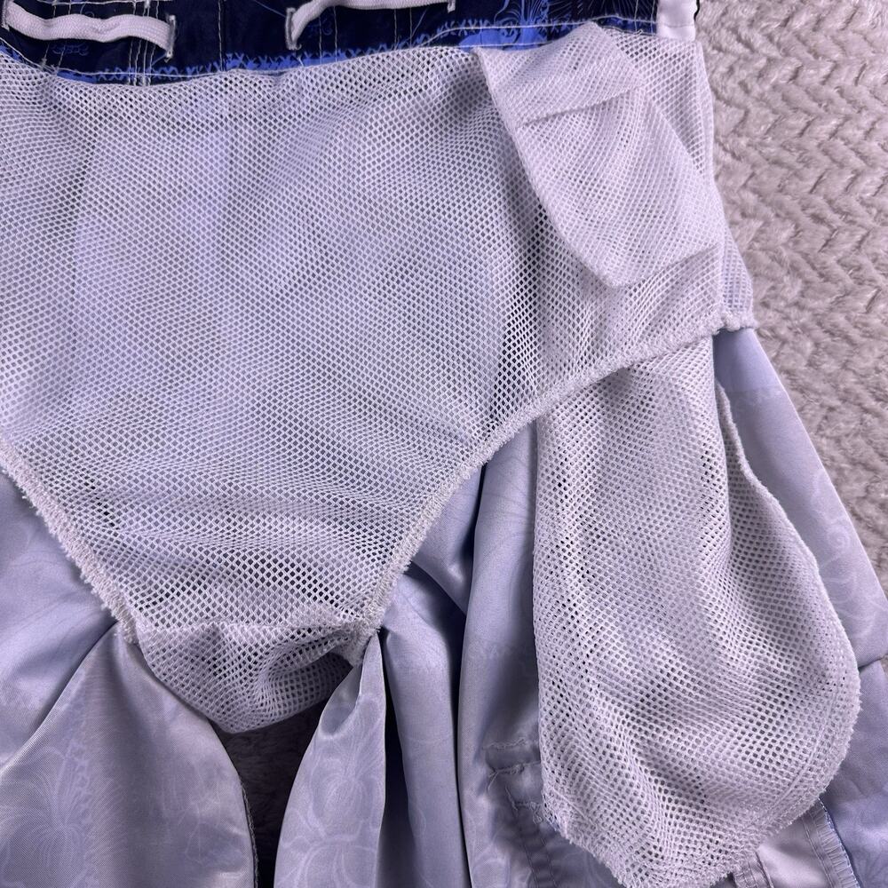 AIRWALK Men’s Size Small SWIM TRUNKS BOARD SHORTS Blue Floral Mesh Lining‎ - Picture 13 of 14
